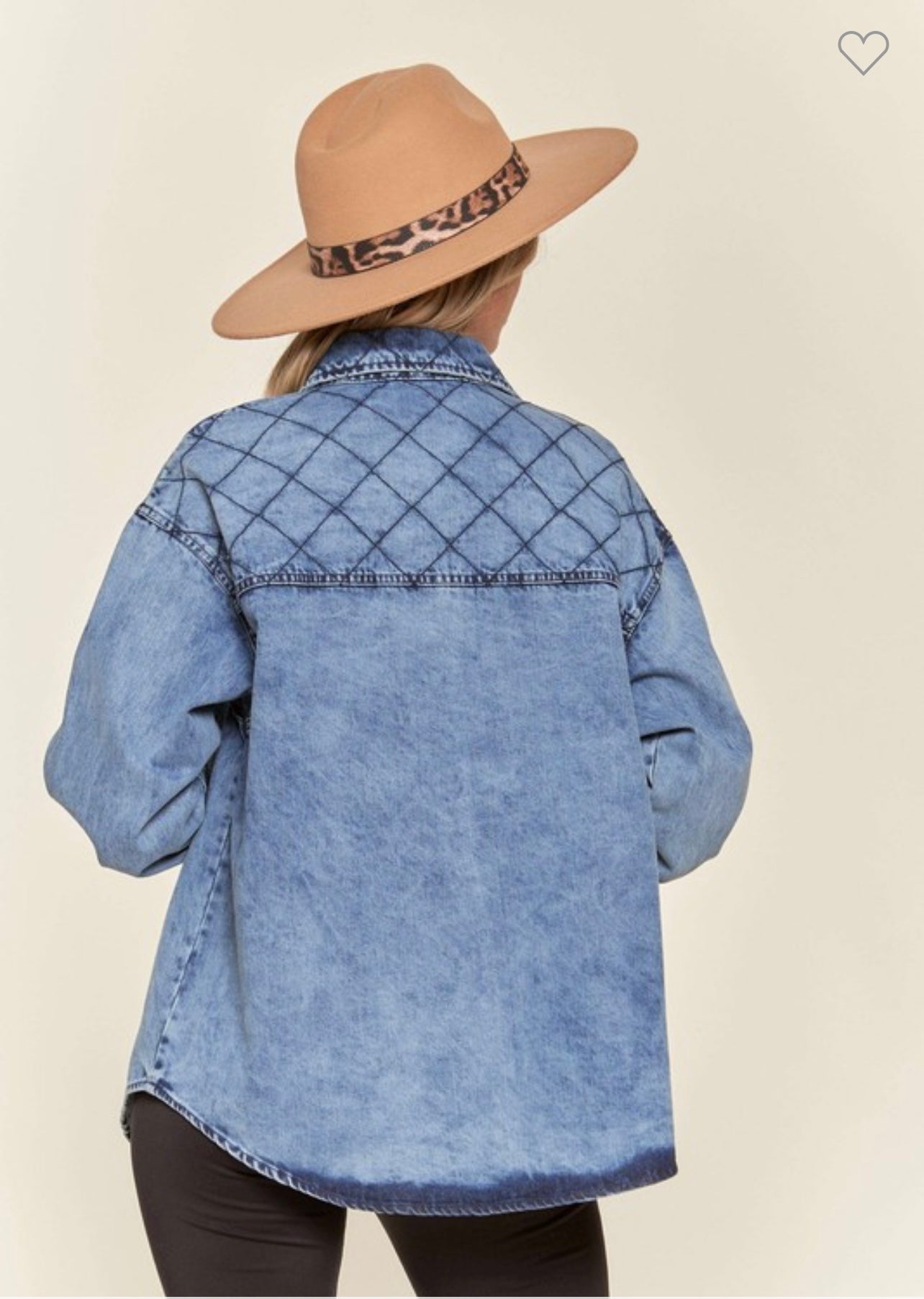 Stitched Accent Denim Shacket