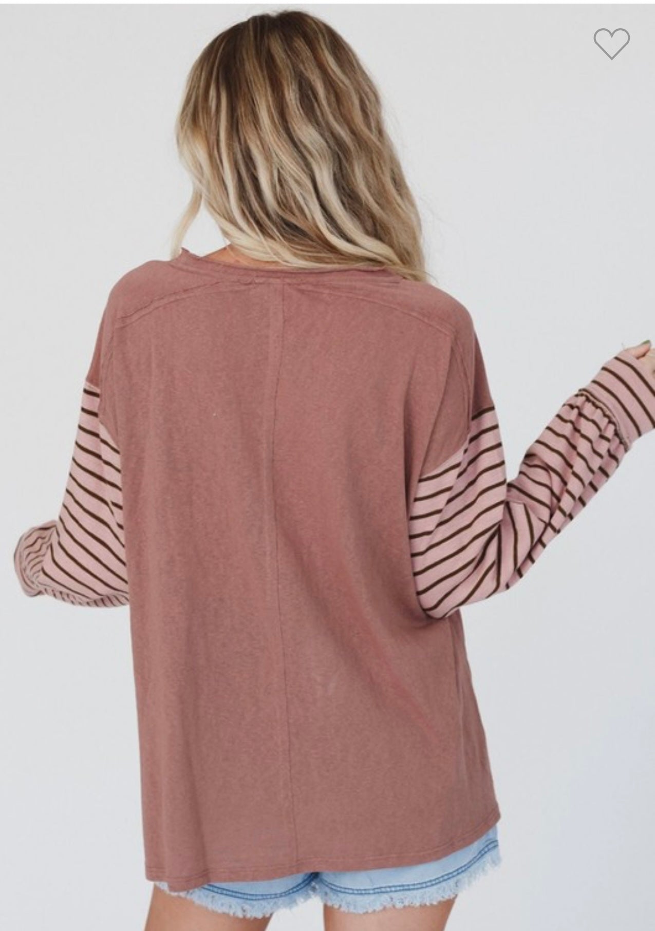 Colorblock Striped Sleeve Top