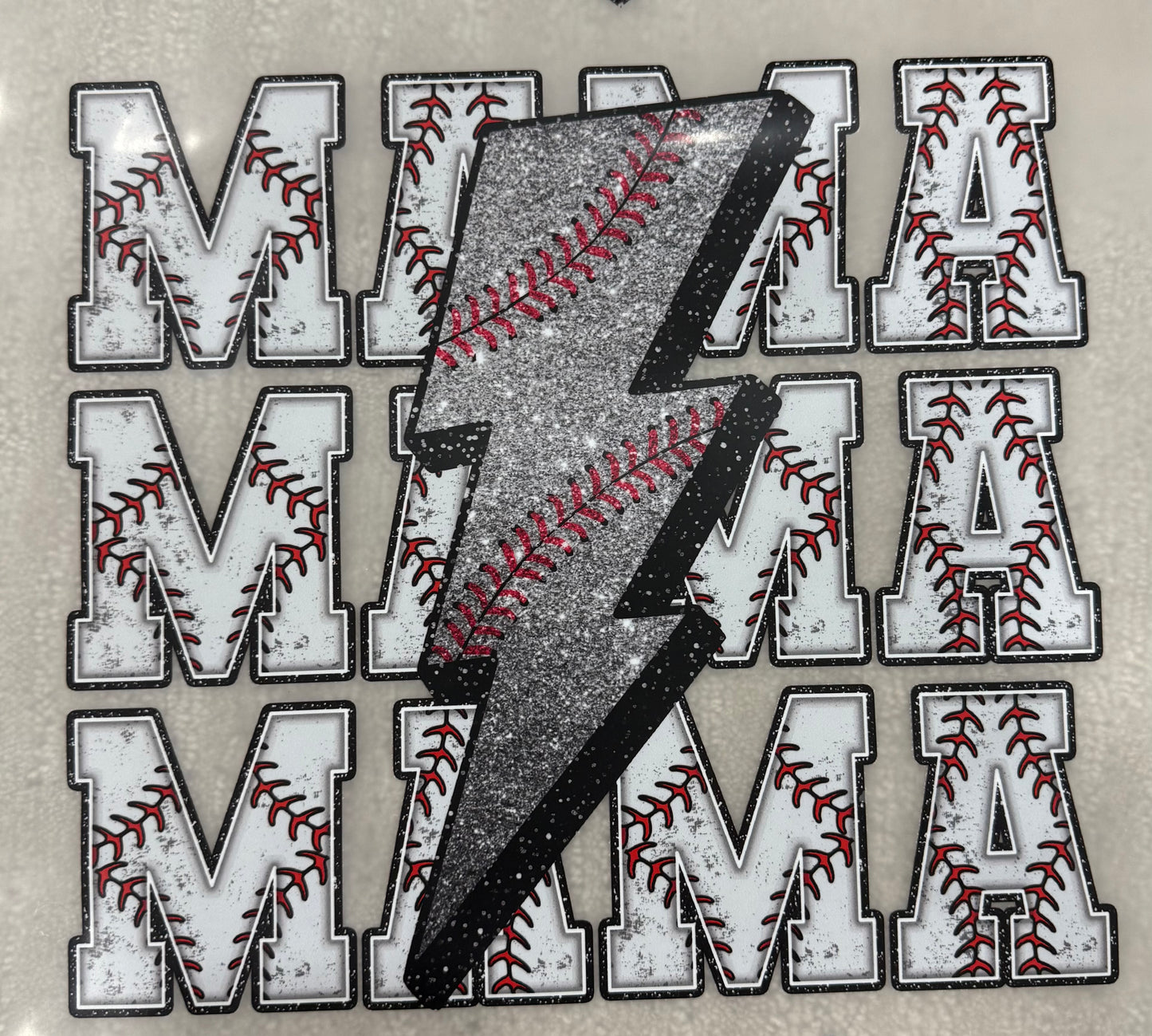 Mama Baseball Lighting Bolt